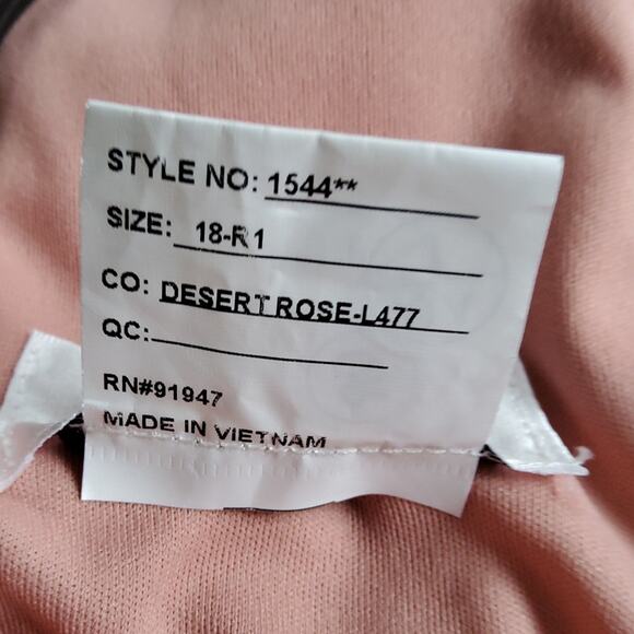 After Six Women's One-Shoulder Chiffon Gown with Thigh High Slit Desert Rose - Picture 8 of 8